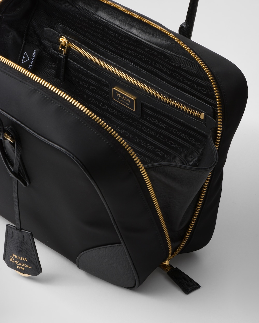 Prada Re-Edition 1978 Large Re-Nylon and Saffiano Leather Two-Handle Bag - Image 4